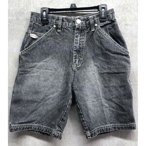 Mecca Boys Denim Bermuda Jean Shorts Size 10 Black Gray Distress